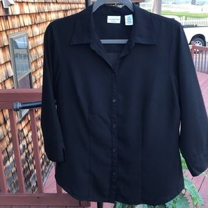 Covington Classic Black button down blouse